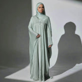 Solid Crepe 3‑Piece Abaya Set